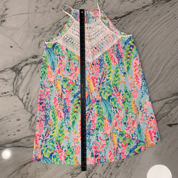 Lilly‎ Pulitzer Girls Size 14 Dress – Vibrant Print with Crochet Detail - Picture 5 of 9